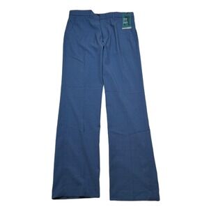Perry Ellis Slim Fit Dress Pants Mens‎ 29x30 Blue Plaid Flex Stretch NEW